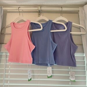 OGL Ribbed Crew Neck Top in Gray